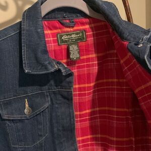 Eddie Bauer Flannel Lined Jean Jacket